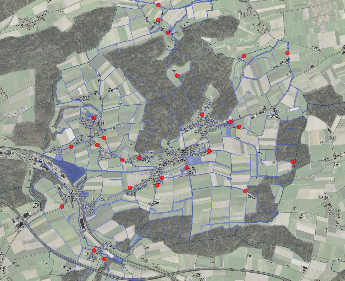 Standortübersicht Geschwinigkeitsmessgerät
